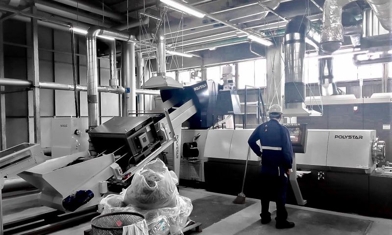 PP繊維の製造工場での工場内リサイクル